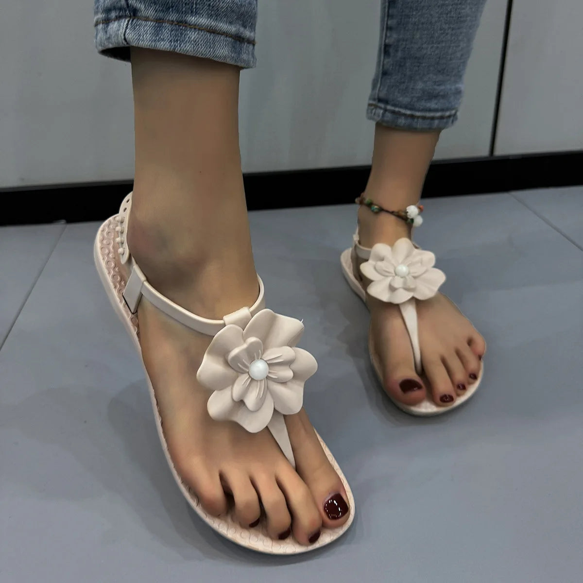 Women Sandals 2024 Summer Flat Shoes Female Bohemian Flip Flops Ladies Vacation Beach Sandales Girls Street Footwear