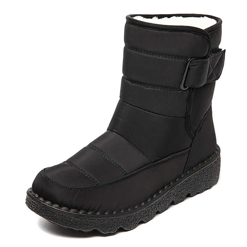 Women's Boots Snow Solid Women Shoes Platform Shoes Woman Casual Waterproof Mid High Boots Soft Winter Girls Boots Botas Mujer