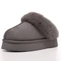Kidmi Women's Platform Fuzzy Slippers Memory Foam Slippers Fluffy Winter House Shoes Indoor and Outdoor Antiskid Women Slippers