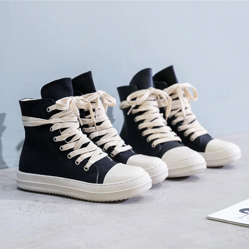 Women Flats Sneakers For Women PU&Canvas Unisex Lace Up Shoes Round Head Comfortable Plus Size 35-44 Platform Brand New Classic