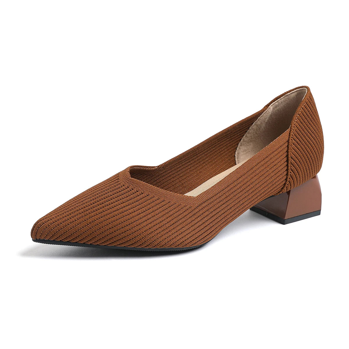 Chaussures à talons hauts pour femmes, pointures 42/43, tendance, pointues, antidérapantes, semelles en caoutchouc, tricotées et respirantes, nouvelle collection 2025