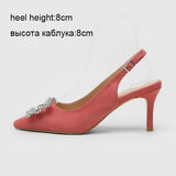 Pompes pour femmes Mode Dames Talons Hauts en Strass Chaussures en Cuir Souple Talons Chaussures Femme Bout Pointu Antidérapant Marque Grande Taille DE