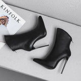 Women's Boots Autumn and Winter Fashion New Style Sexy Modern Boots Thin Heels Pointed Toe Platform high 12cm plus size 34-48