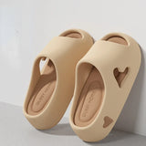 Trendy Poop Feeling Slippers 2024 Summer New Color Blocked Thick Sole Anti Slip One Word Women's Versatile Daily Cool Sandals