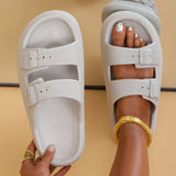 Lightweight Buckle Thick Sole Slippers Women Summer Slip-On Platform Slide Sandals Woman Soft EVA Outdoor Flip Flops Plus Size45