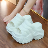 Super High 10 cm Heel Slipper Woman Thick Sole Open Toe Shoes Summer Women's Platform Plain Elevator Slipper Gothic Style Slides
