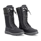 Waterproof women's winter boots with faux fur thermal Women Boots Mid-calf Wedge High Heel Platform Lace Up Zip Ladies Pumps Fem