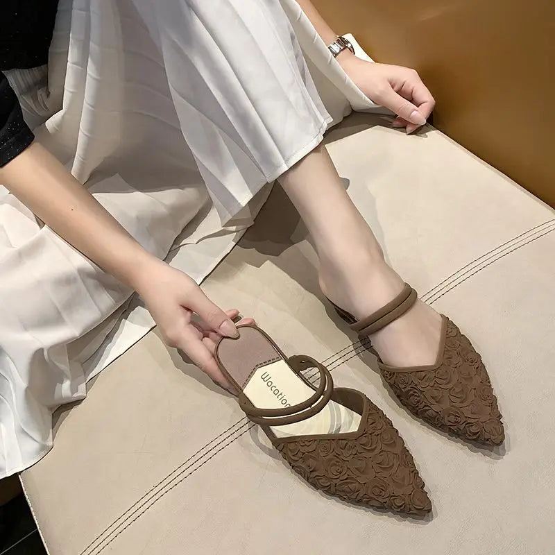 Sandals Jelly Job Slides Mules Summer Pointed Toe Shoes For Women 2024 Black Woman Slippers Stylish Low Price Y H Sandal B