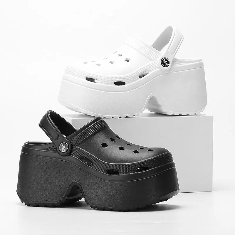 Women Clogs 2025 New Arrival 9CM Non-Slip Sandals Fashion EVA Slippers Beach Outdoor Comfortable Height Increasing Shoes