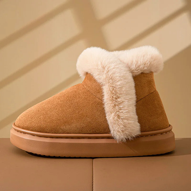 Evshine Winterfell-Schneestiefel für Damen, flauschig, warm, mit Plüsch gefüttert, Baumwollstiefel, weich, gemütlich, lässig, flauschig, Schneestiefel