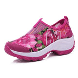 Summer Women's Outdoor Casual Shoes Breathable Sports Casual Shoes Thick Bottom Colorful Ladies Vulcanize Heighten Sneakers