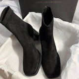 High Heels Women Ankle Boots Suede Chunky Fashion Shoes Trend Woman Designer Pumps Snow Boots Luxury Female Shoes