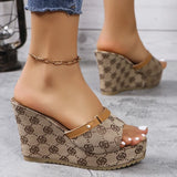 Brand Design Wedges Slippers Women 2024 Summer Chunky Platform Mules Sandals Woman Plus Size 42 High Heels Beach Shoes Slides
