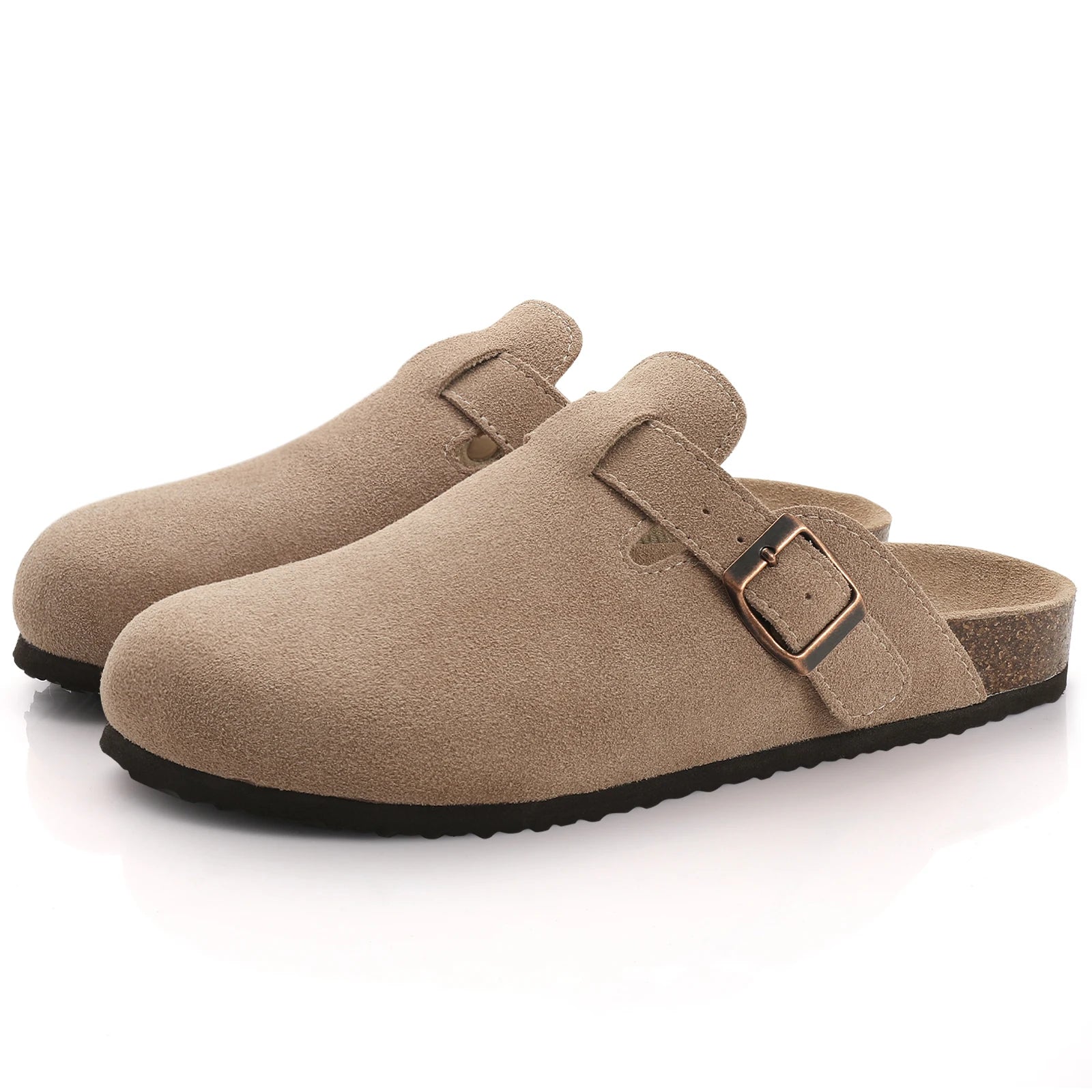 Litfun Sabots classiques en liège pour femmes et hommes Mules à semelle intérieure en liège pour hommes Chaussons de plage confortables Chaussures à enfiler Sandales de soirée