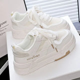Autumn Women Vulcanize Shoes Flat With Lace-up Sneakers Outdoors Non-slip Casual Comfortable Female Sports Shoes
