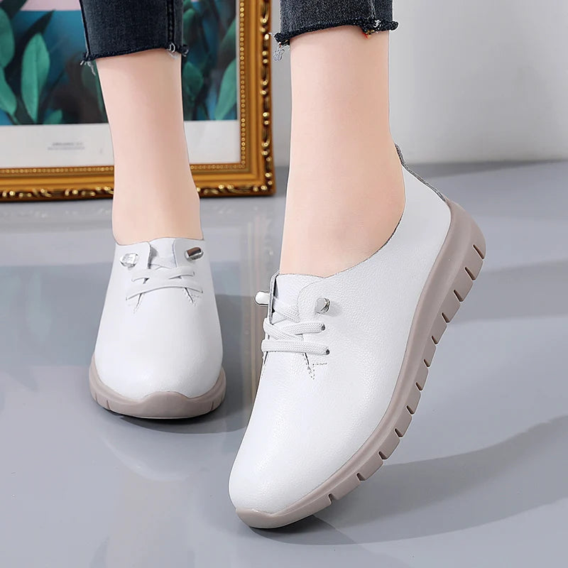 Fashion Women Oxford Shoes Casual Ladies Luxury Designer Flats Leather Sneakers Lightweight Women's Flat Moccasins Zapatos Mujer