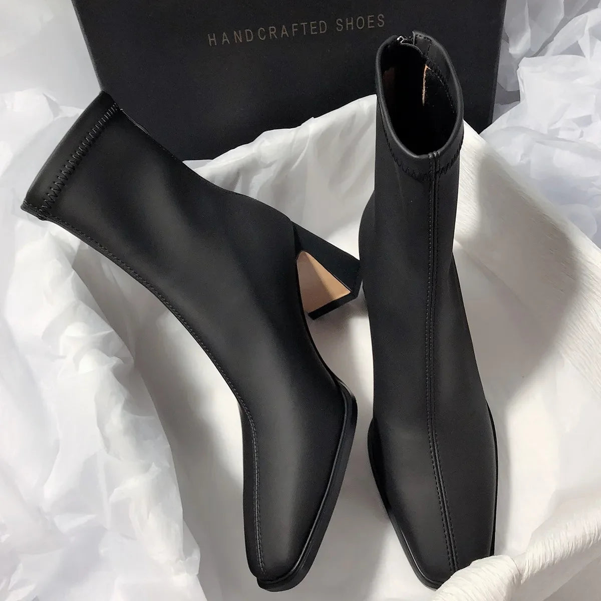 Ankle Boot Women Winter 2023 New Cashmere Warm Fashion Black Sexy Skinny Leg Elastic Botas De Invierno Para Mujer Bota Feminina