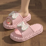 Bow Tie Slippers for Women Sweet Girls Flip Flops Outdoor EVA Non-Slip Beach Slides Comfortable Sandals Summer Fashion Slippers