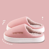 Waterproof cotton slippers for men anti slip for winter suitable for home use thick soled cotton slippers for women