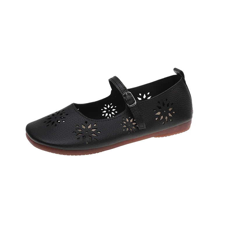 2024 Spring and Autumn Barefoot Ballet Mary Jane Women's Flat Soft Shoes Hollow Soft Sole Women's Shoes Loafers Women