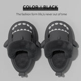 Men'S Winter Plush Shark Slippers Couple Adults Warm Fluffy Slides Soft Household Cartoon Indoor Detachable Home Cotton Shoes