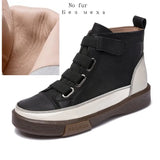 DIMANYU Women Winter Shoes Boots Flat Genuine Leather Retro Front Tie British Style Ladies Boots Trend Girl Student