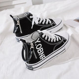 Chaussures montantes en toile Design Sense, nouvelles chaussures polyvalentes d'automne 2023, chaussures simples à fermeture éclair latérale pour femmes, chaussures de créateur pour femmes