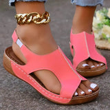Women's Comfort Wedges Sandals Summer 2025 Casual Non Slip Beach Shoes Woman Roman Style Peep Toe Platform Sandals Plus Size 43