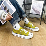 Women's Canvas Shoes 2024 Spring Lace Up Round Toe Causal Flat Shoes Student Sneakers Girls Skateboard Vulcanized Tennis Women