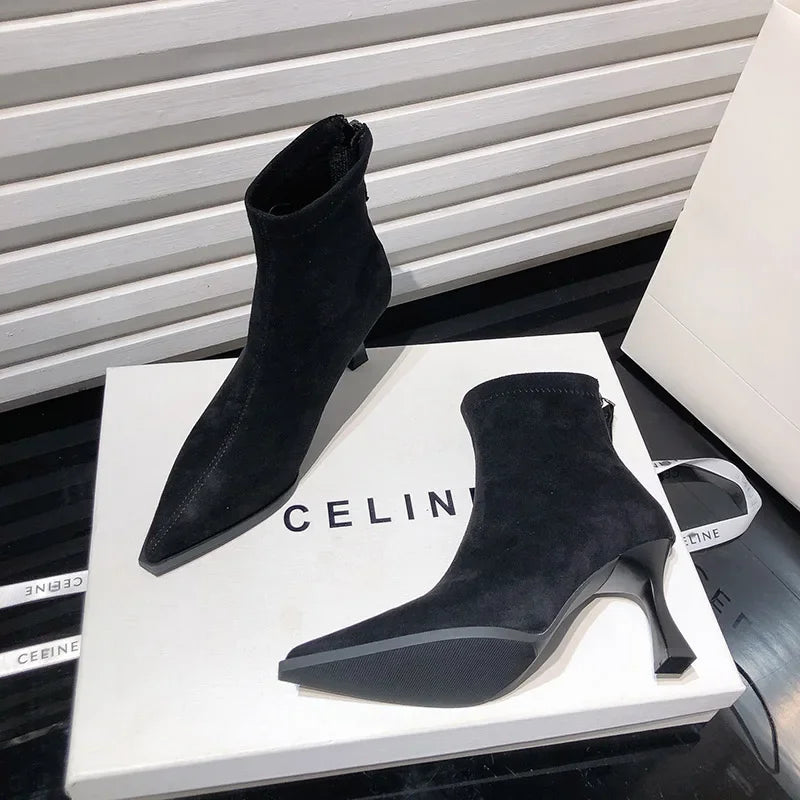 Bottines à imprimé léopard pour femmes, élégantes, tendance, pour danser, soirée, bal de promo, talons hauts, bottines courtes modernes pour femmes