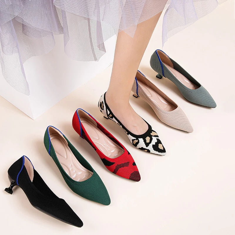 Women's high heels shoes  2025 new spring  / autumn / fashion beautiful breathable sweat absorbing comfortable shallow mouth p