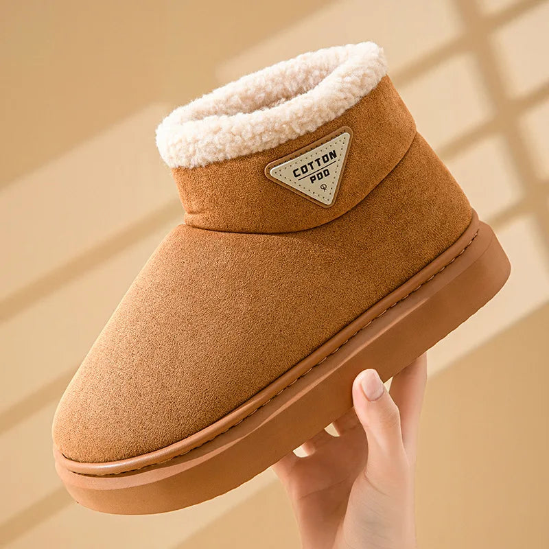 Evshine Winterfell-Schneestiefel für Damen, flauschig, warm, mit Plüsch gefüttert, Baumwollstiefel, weich, gemütlich, lässig, flauschig, Schneestiefel