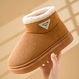 Evshine Winterfell-Schneestiefel für Damen, flauschig, warm, mit Plüsch gefüttert, Baumwollstiefel, weich, gemütlich, lässig, flauschig, Schneestiefel
