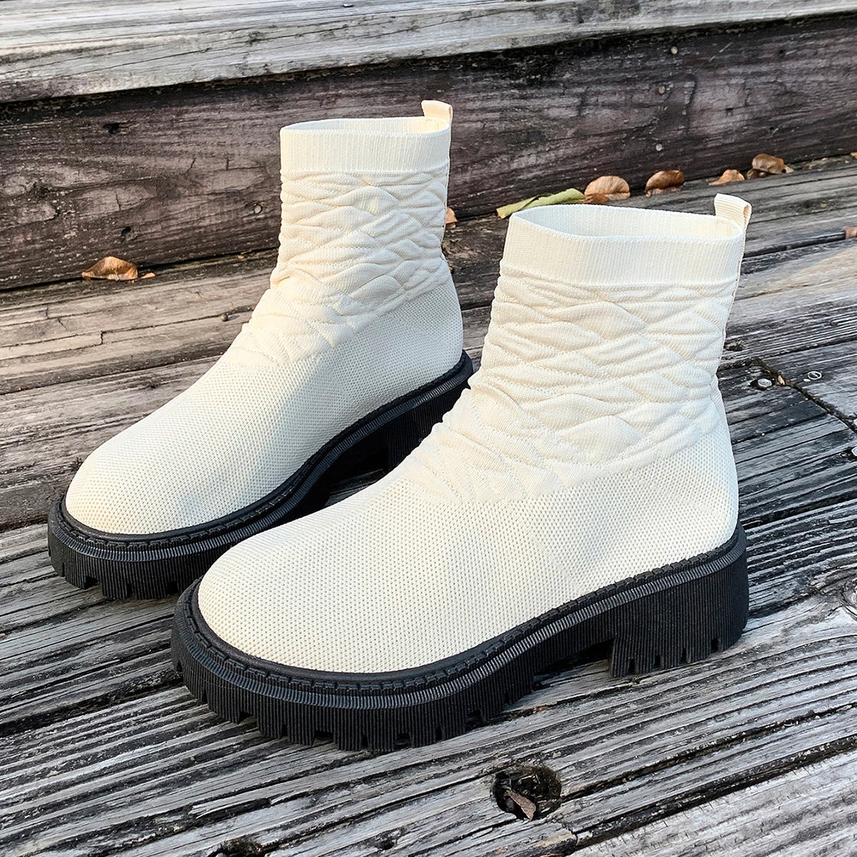Women's Socks Shoes 2025 Spring Autumn New Fashion Breathable Casual Wedges Platform Ankle Boots Zapatos De Mujer Goth Boots