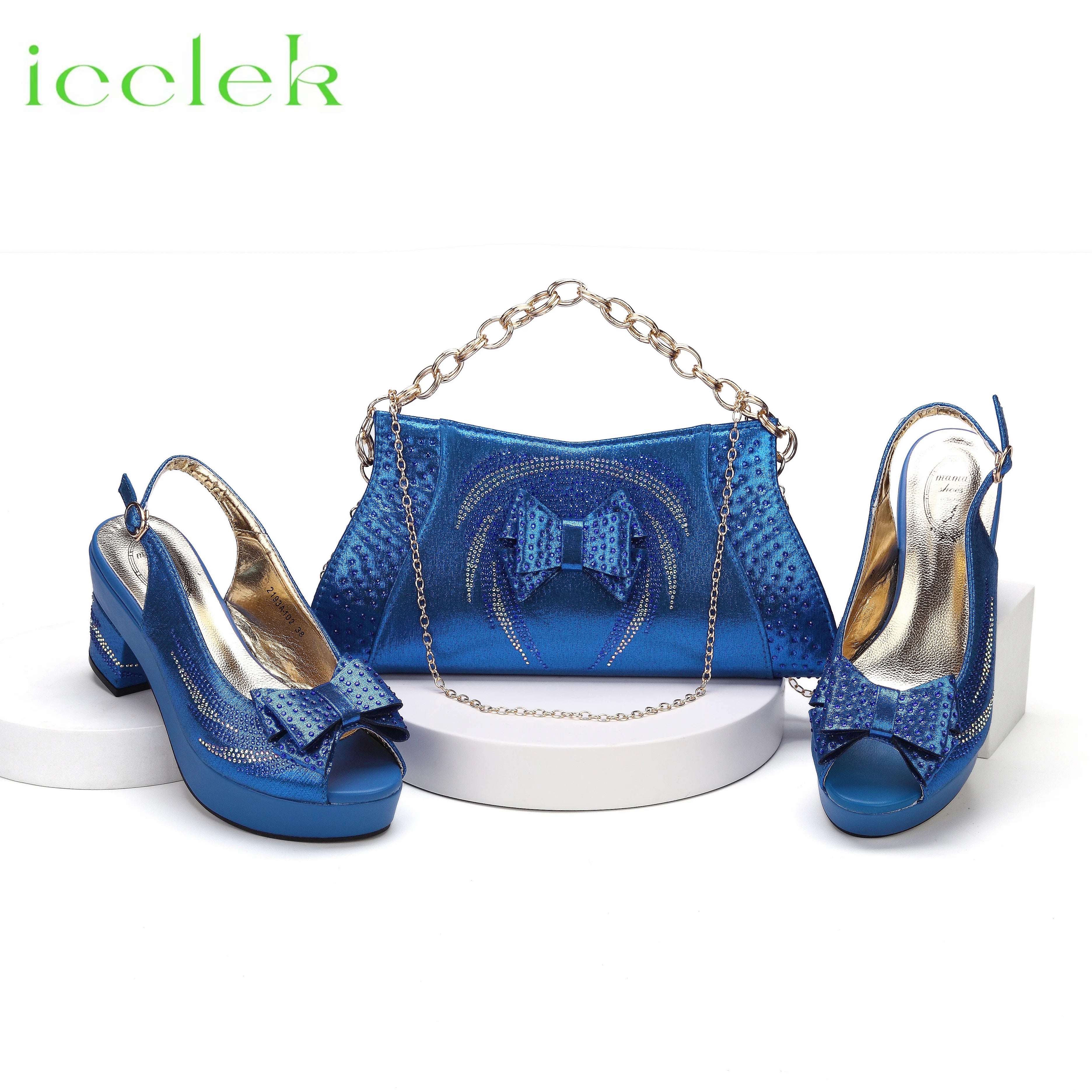 New Fashionable Fuchsia Color Peep Toe Ladies Shoes Matching Bag Set For Nigerian Women Wedding Party Pump