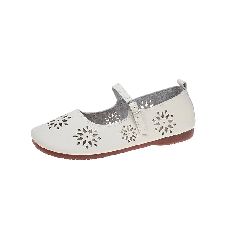 2024 Spring and Autumn Barefoot Ballet Mary Jane Women's Flat Soft Shoes Hollow Soft Sole Women's Shoes Loafers Women