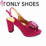 2022 High Quality Classics Style Italian Women Shoes Matching Bag Set in Golden Color Comfortable Heels for Garden Party