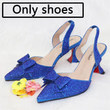 Venus Chan Bridal High Heels for Women 2023 Pointed Toe With Bows Gold Color Rhinestone  Elegant Party Wedding Shoe and Bag Set