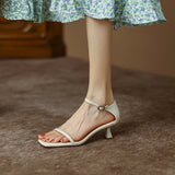 Women's Sandals 2022 Sexy Square Head Strap High Heels Basic Shoes Casual Party Pumps Female Fashion Summer