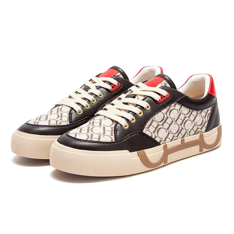 Colour Blocking Design Fashion Simple New Women's Casual Shoes Comfortable and Versatile Classic Letter Printing