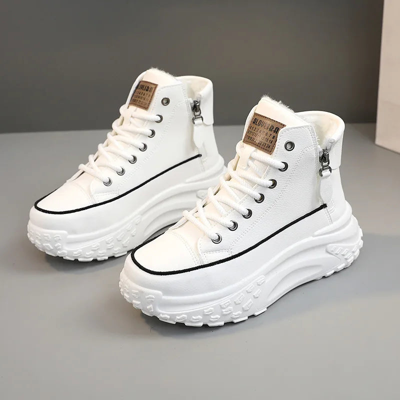 Fashion High Top Ankle Boots for Women 2024 New Comfortable Platform Sneakers Designer Brand Outdoor Casual Shoes Tenis De Mujer
